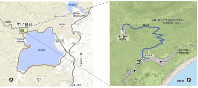 中ノ倉峠展望地位置図