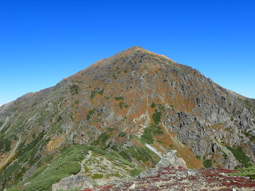 雲一つない快晴の悪沢岳（東岳）