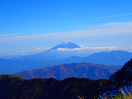 雪化粧した富士山
