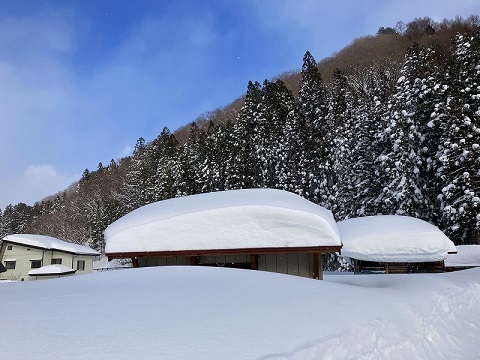 雪下ろしをしない屋根にはこんなに積っています